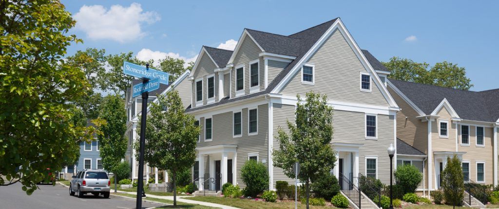 Small trees and lamp posts line the idyllic sidewalks around the welcoming homes. Indented parking is available.